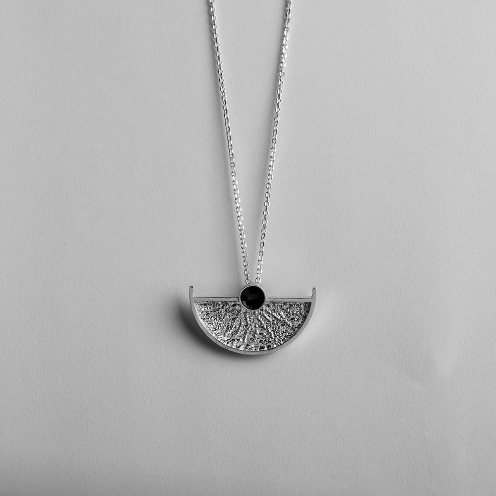 نیم ست گردنبند و گوشواره نقره PN1046 - Image 2