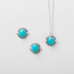 نیم ست گردنبند و گوشواره نقره