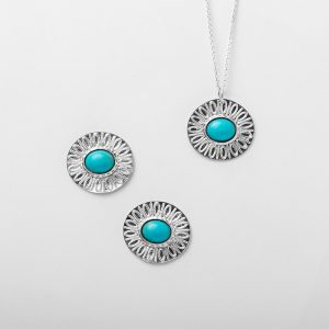 نیم ست گردنبند و گوشواره نقره