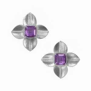 گوشواره نقره و سنگ آمیتیست