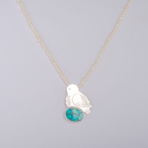 گردنبند نقره و سنگ فیروزه